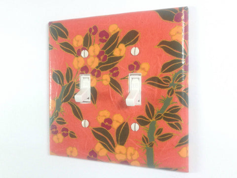 Orange Flower Switch Plate - Double Toggle