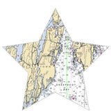 Nautical Chart Star Ornament - Maine