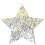 Nautical Chart Star Ornament - Maine